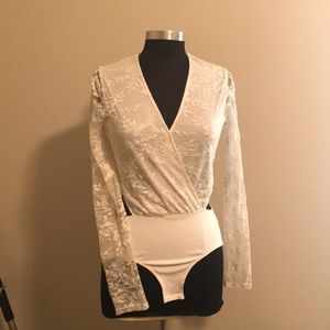 Lush: White lace bodysuit